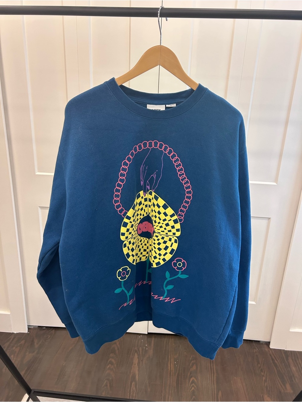 Obey Blue Graphic Crewneck Sweater